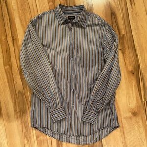George Men's Striped Blue Shirt—S